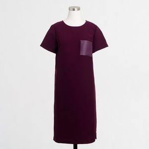 J. Crew Factory - Purple Leather Pocket Tee Dress